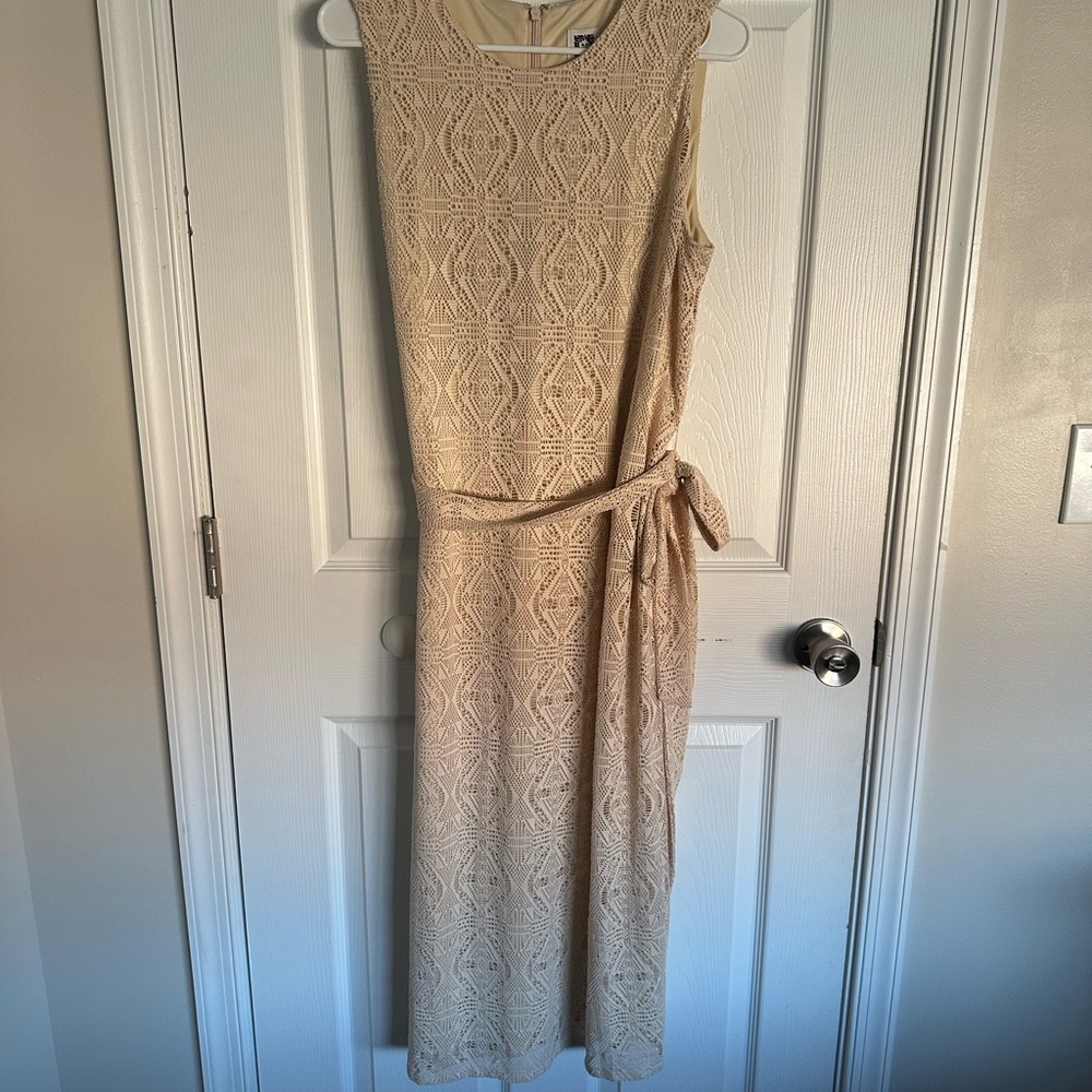 (2/$20) Anne Klein Cream Sleeveless Dress